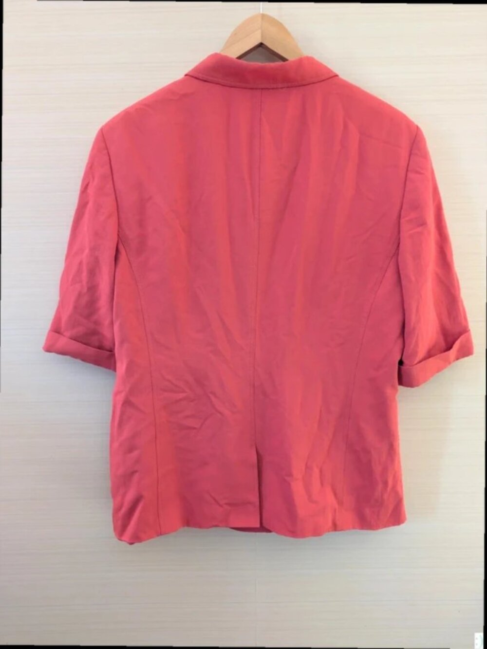 Vintage Coral Short Sleeve Blazer Gold Button Tailored Smart UK Size 20 - Picture 5 of 5